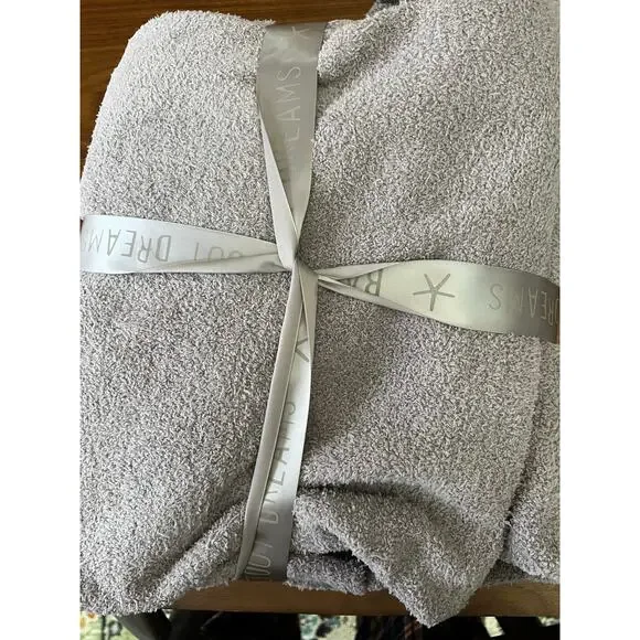 Barefoot Dreams CozyChic Block Throw Blanket 45x60 Gray Taupe NWT - Picture 2 of 4